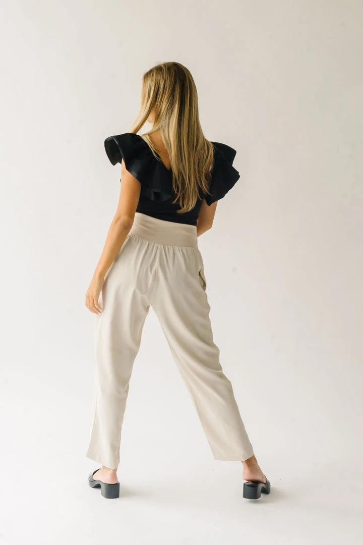 Piper & Scoot The Lockett Relaxed Pleated Trouser In Cream