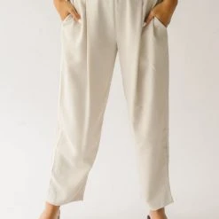 Piper & Scoot The Lockett Relaxed Pleated Trouser In Cream