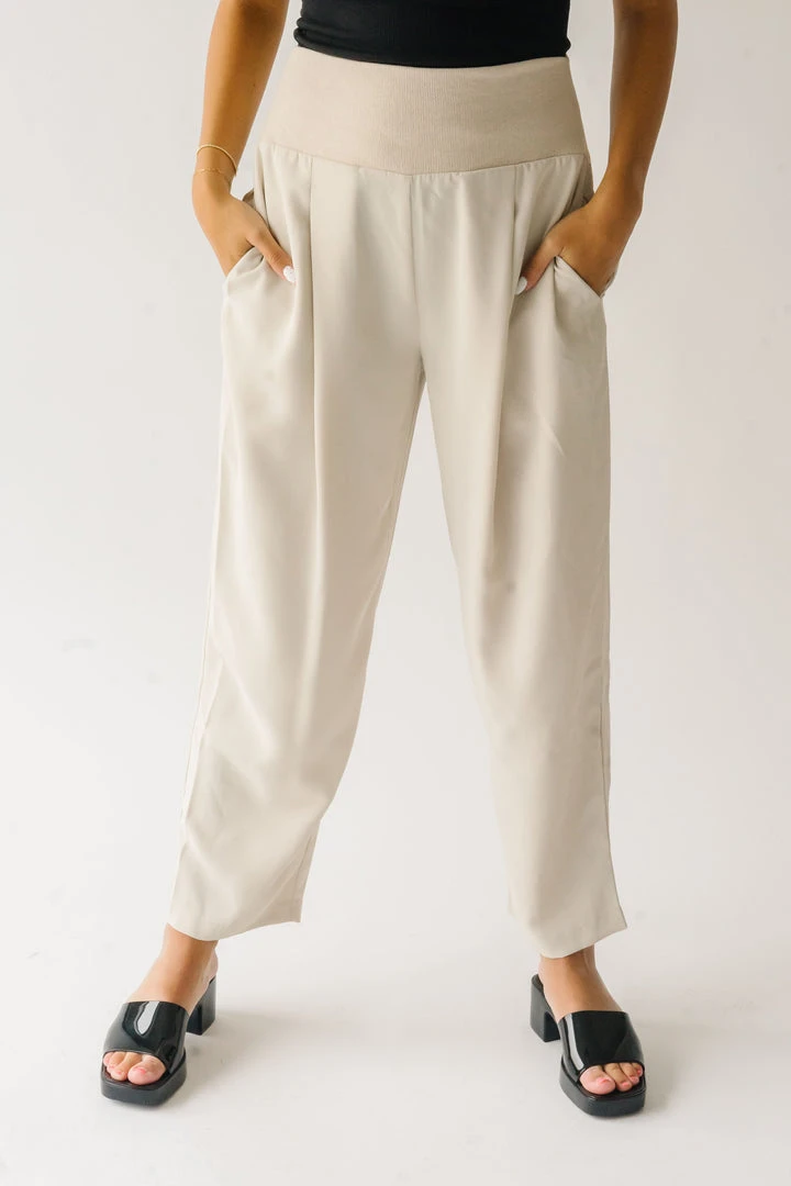 Piper & Scoot The Lockett Relaxed Pleated Trouser In Cream