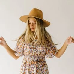 Piper & Scoot The Shonda Belted Square Neck Jumpsuit In Lilac Floral