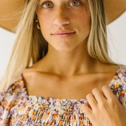 Piper & Scoot The Shonda Belted Square Neck Jumpsuit In Lilac Floral