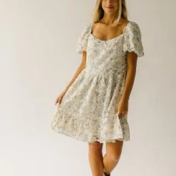 Piper & Scoot Dresses The Fellows Floral Detail Dress In Blue