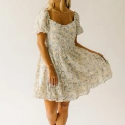 Piper & Scoot Dresses The Fellows Floral Detail Dress In Blue