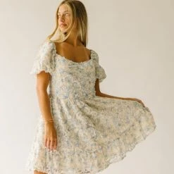 Piper & Scoot Dresses The Fellows Floral Detail Dress In Blue