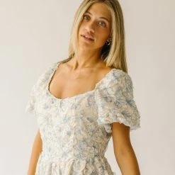 Piper & Scoot Dresses The Fellows Floral Detail Dress In Blue