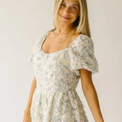 Piper & Scoot Dresses The Fellows Floral Detail Dress In Blue