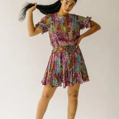 Piper & Scoot The Higham Pleated Dress In Black Floral