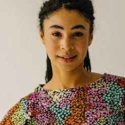 Piper & Scoot The Higham Pleated Dress In Black Floral