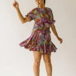 Piper & Scoot The Higham Pleated Dress In Black Floral