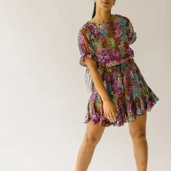 Piper & Scoot The Higham Pleated Dress In Black Floral