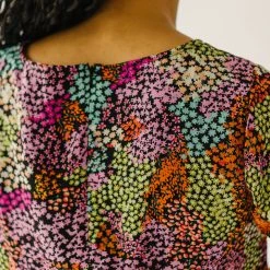 Piper & Scoot The Higham Pleated Dress In Black Floral