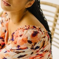 Piper & Scoot: The Killpack Sweetheart Neckline Dress In Coral Multi Dresses