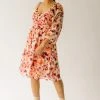 Piper & Scoot: The Killpack Sweetheart Neckline Dress In Coral Multi Dresses