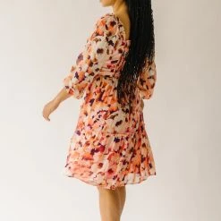 Piper & Scoot: The Killpack Sweetheart Neckline Dress In Coral Multi Dresses