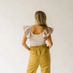 Piper & Scoot The Reign Corduroy Drawstring Pants In Dijon Bottoms + Jumpsuits