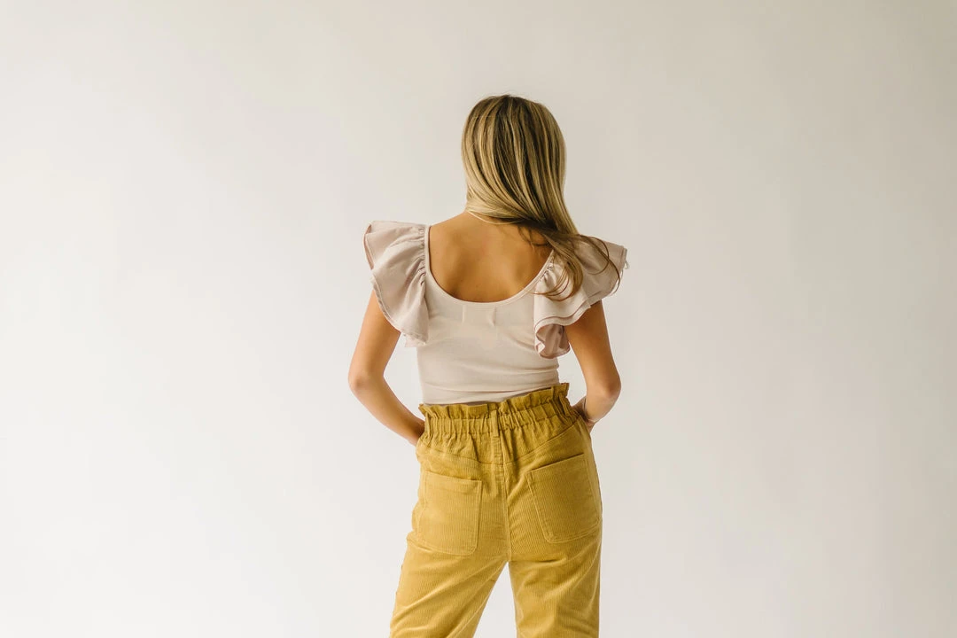 Piper & Scoot The Reign Corduroy Drawstring Pants In Dijon Bottoms + Jumpsuits