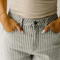 Piper & Scoot Bottoms + Jumpsuits The Kamri High Rise Straight Jean In Light Grey