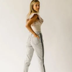 Piper & Scoot Bottoms + Jumpsuits The Kamri High Rise Straight Jean In Light Grey