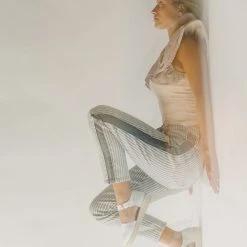 Piper & Scoot Bottoms + Jumpsuits The Kamri High Rise Straight Jean In Light Grey