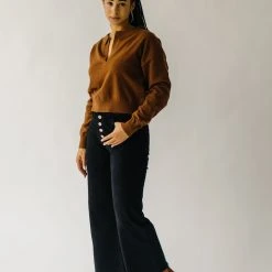 Piper & Scoot The Julius V-Neck Sweater In Chocolate