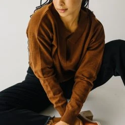 Piper & Scoot The Julius V-Neck Sweater In Chocolate
