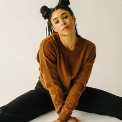 Piper & Scoot The Julius V-Neck Sweater In Chocolate