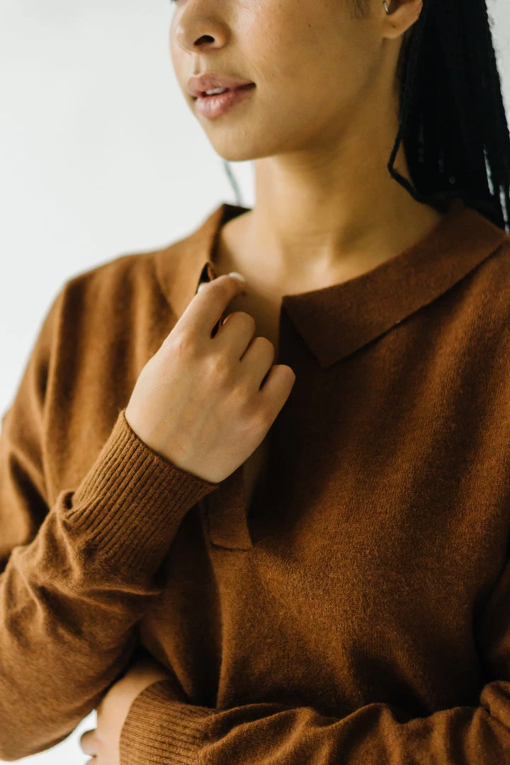 Piper & Scoot The Julius V-Neck Sweater In Chocolate