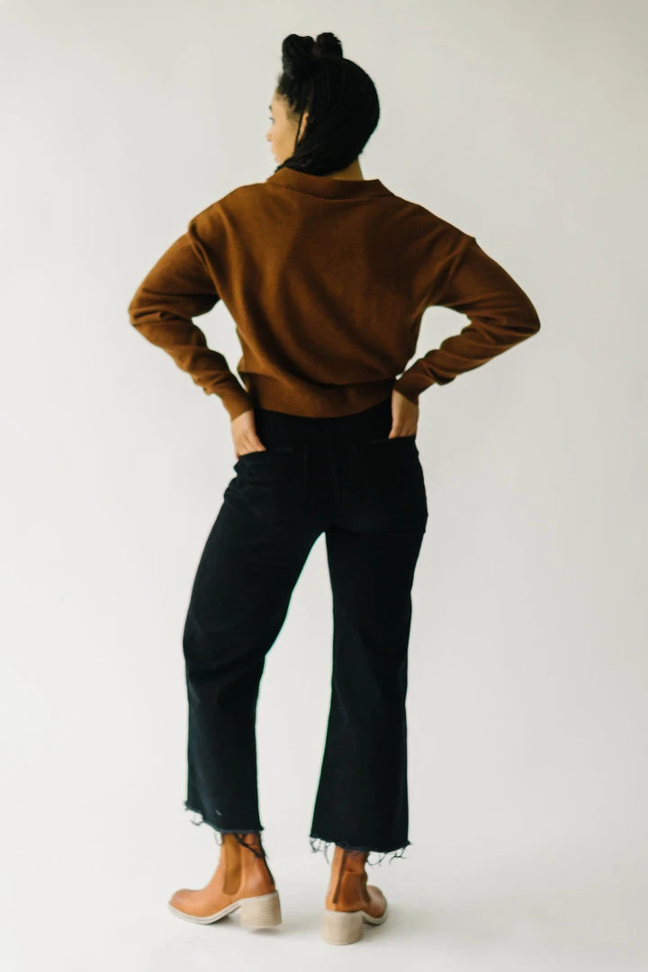 Piper & Scoot The Julius V-Neck Sweater In Chocolate