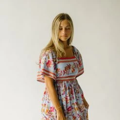 Piper & Scoot Dresses The Meyers Printed Midi Dress In Periwinkle