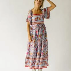 Piper & Scoot Dresses The Meyers Printed Midi Dress In Periwinkle