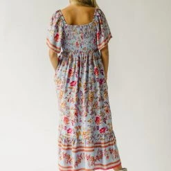 Piper & Scoot Dresses The Meyers Printed Midi Dress In Periwinkle