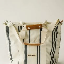 Piper & Scoot The Cooler Tote Bag In Vintage Black Stripe