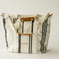 Piper & Scoot The Cooler Tote Bag In Vintage Black Stripe