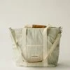 Piper & Scoot Accessories The Cooler Tote Bag In Sage Stripe