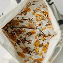 Piper & Scoot The Cooler Tote Bag In Vintage Black Stripe