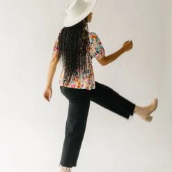 Piper & Scoot Tops The Merk Floral Peplum Blouse In Off White