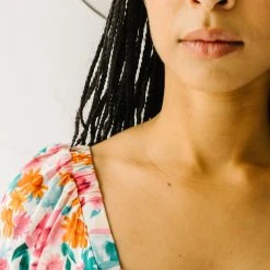 Piper & Scoot Tops The Merk Floral Peplum Blouse In Off White