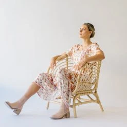 Piper & Scoot The Echo Square Neck Midi Dress In Sunset Multi