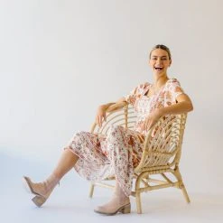 Piper & Scoot The Echo Square Neck Midi Dress In Sunset Multi