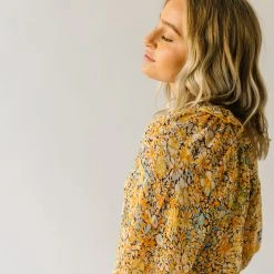Piper & Scoot The Kerry Floral Tie Dress In Mustard