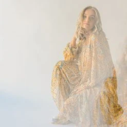 Piper & Scoot The Kerry Floral Tie Dress In Mustard