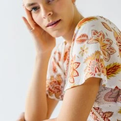 Piper & Scoot The Echo Square Neck Midi Dress In Sunset Multi