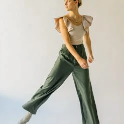 Piper & Scoot The Jorah Pleated Trouser In Olive