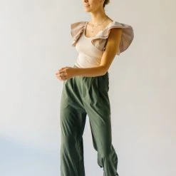 Piper & Scoot The Jorah Pleated Trouser In Olive