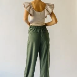Piper & Scoot The Jorah Pleated Trouser In Olive