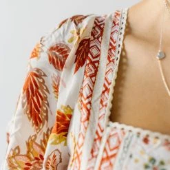 Piper & Scoot The Echo Square Neck Midi Dress In Sunset Multi