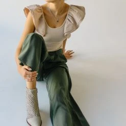 Piper & Scoot The Jorah Pleated Trouser In Olive