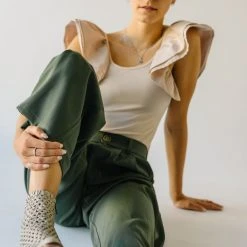 Piper & Scoot The Jorah Pleated Trouser In Olive