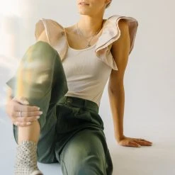 Piper & Scoot The Jorah Pleated Trouser In Olive