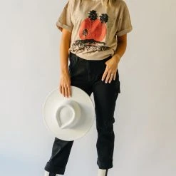 Piper & Scoot The Three Palms Graphic Tee In Sand